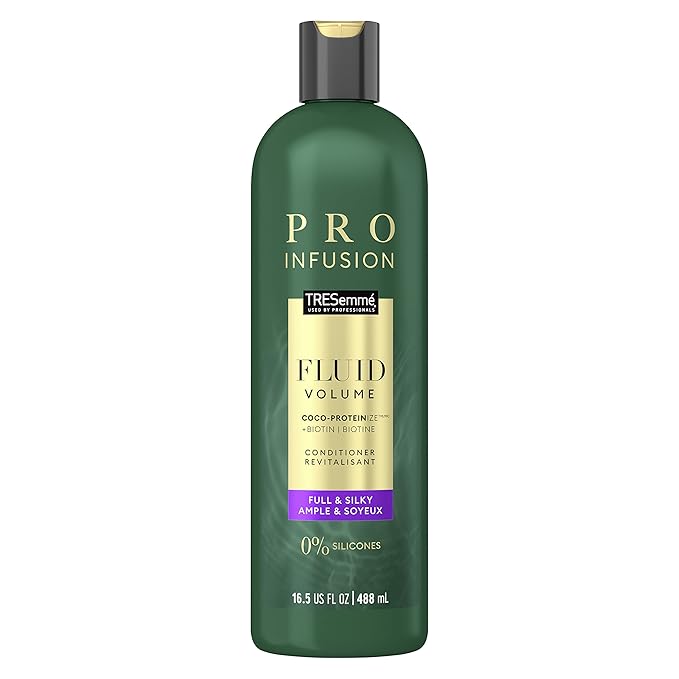 TRESemmé Cruelty-Free Pro Infusion Fluid Volume Conditioner For Full & Silky Hair Infused With Natural Coconut Droplets + Plant-Based Salon Protein + Biotin