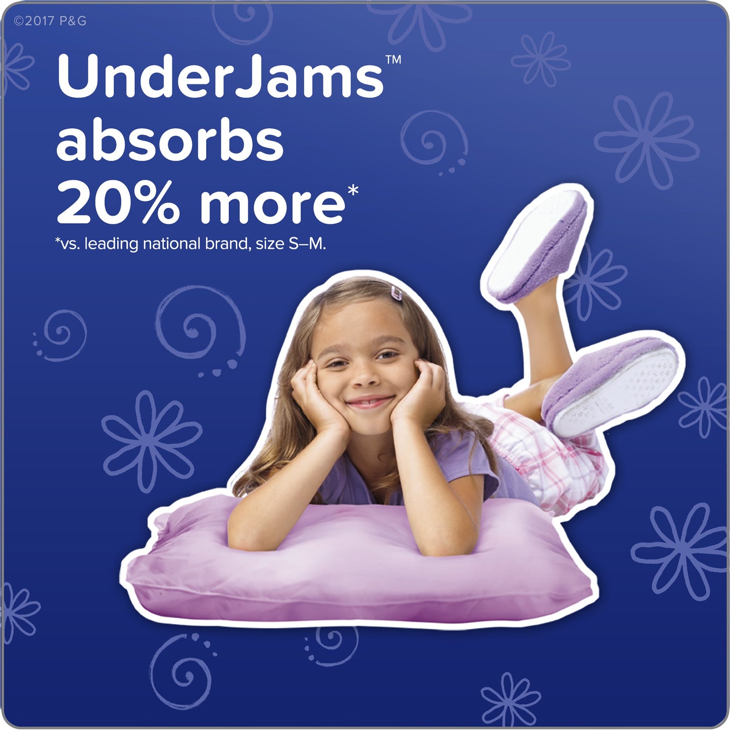 Pampers UnderJams Girls Bedtime Underwear Girls Size L-XL, 11 Count