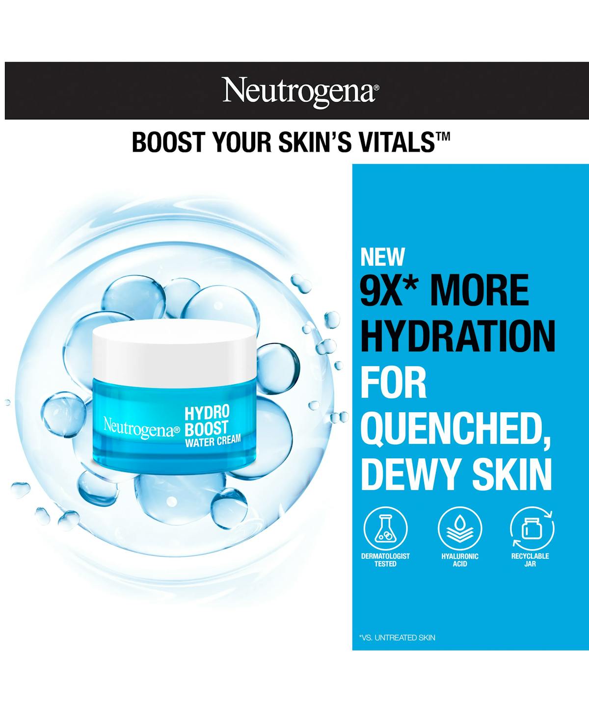 Neutrogena Hydro Boost Water Cream Fragrance-Free 1.7oz./50ml New In Box